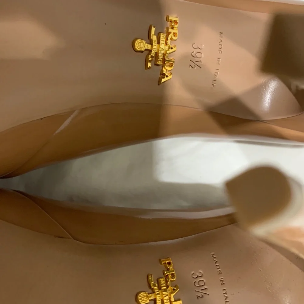Prada nude patent leather peep toes brand new!